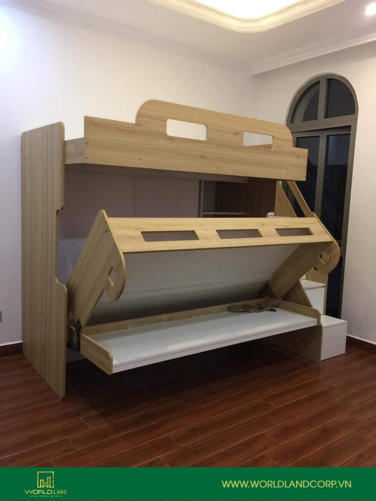 Mẫu giường gấp hiện đại hai tầng